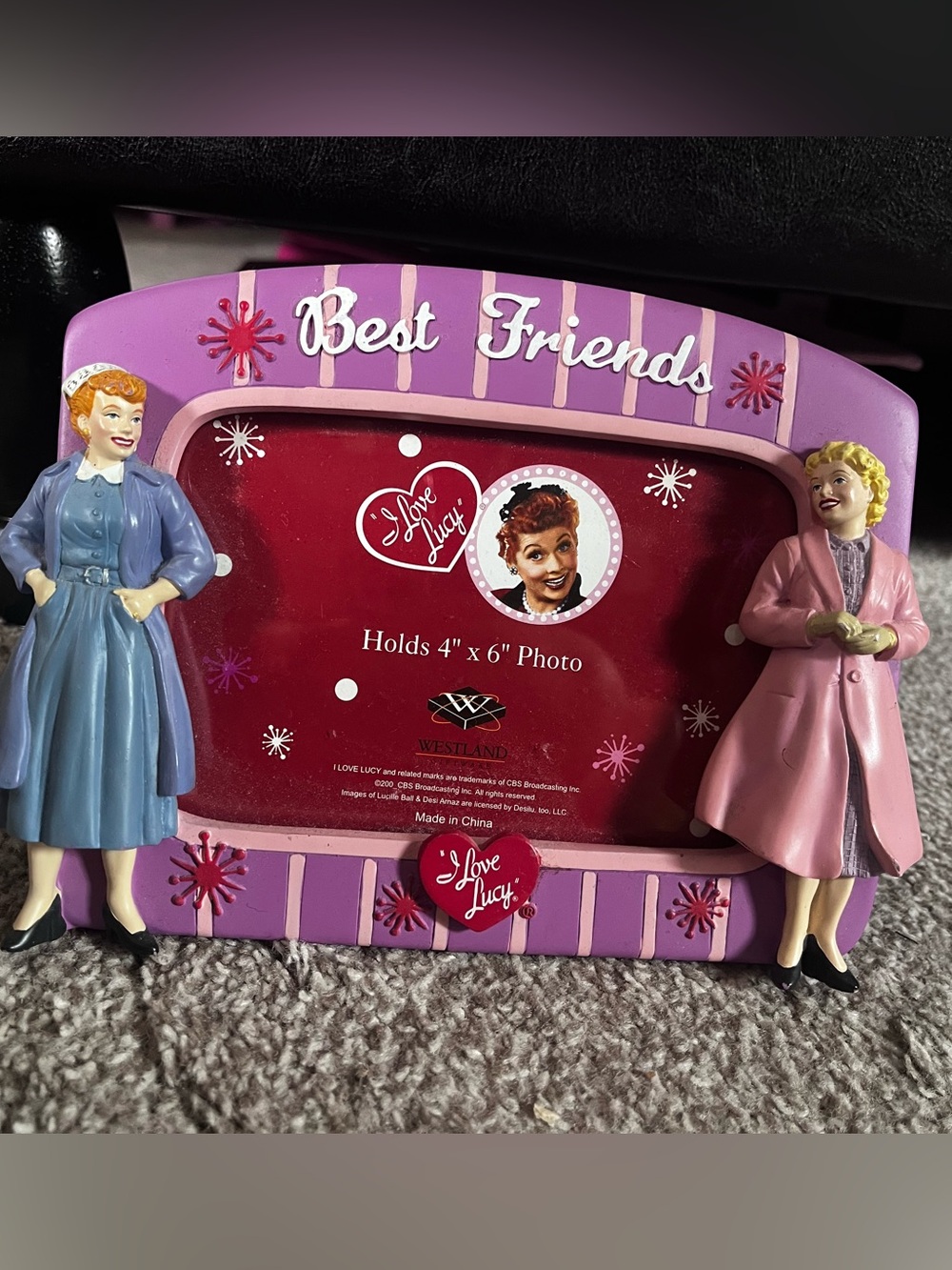 I Love Lucy "Best Friends" Pink & Purple Photo Frame